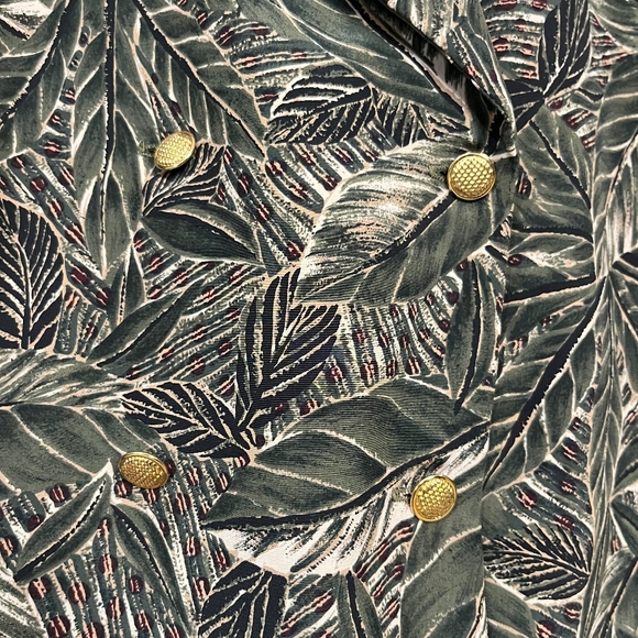 Vintage 80s leaf print shirt - Picture 4 of 10